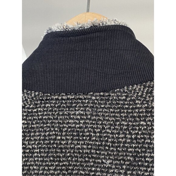 Carbon 2 Cobalt Jacket Mens L Black Gray Nuvola Sherpa Fleece Lined Knit Zip Jac - Picture 8 of 16